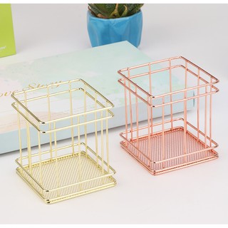 Cốc cọ kim loại đan thưa Decor11