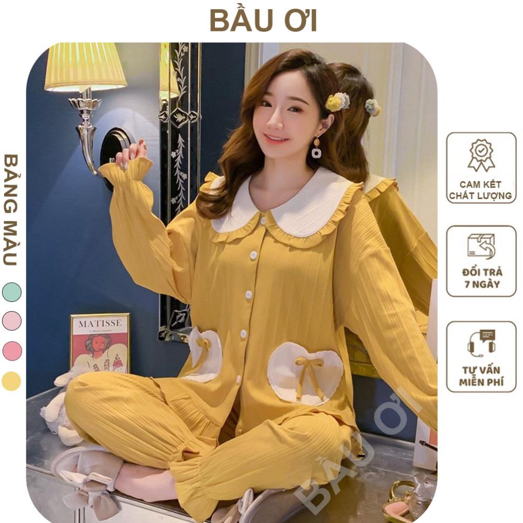 BỘ BẦU TRƯỚC VÀ SAU SINH - BỘ QUẦN ÁO BẦU DÀI TAY MẶC NHÀ TIỂU THƯ NHIỀU MÀU THIẾT KẾ DÀI TAY ĐẸP