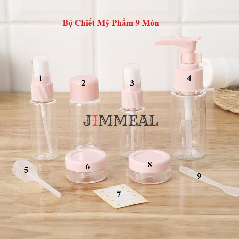 Bộ Chiết Mỹ Phẩm Du Lịch 7 Món, 9 Món Tiện Dụng