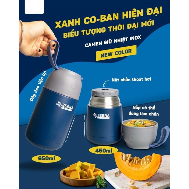 Bình ủ cháo inox 304 ZEBRA cao cấp Thái Lan