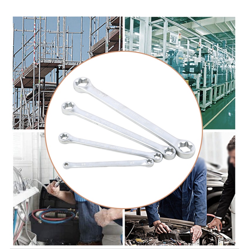 Set 4 Cờ Lê Vòng Torx / E - Ring E6 - E24 Chuyên Dụng