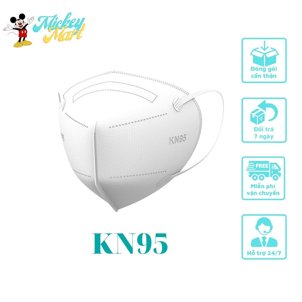 Khẩu Trang KN95 Chiếc Không Van 5 Lớp Lọc Bảo Hộ Cao Cấp Kháng Khuẩn Và Bụi Bặm Hiệu Quả Cao - Mickey Mart