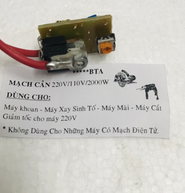 Mạch cản điện 2000W, mạch cản điện 220v về 110v (BTA16 cản đôi, không dùng cho thiết bị có mạch điện tử)