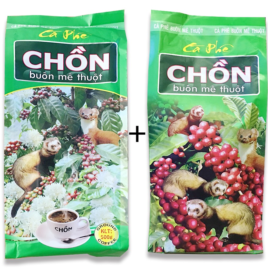Combo 2 bịch Cà phê pha phin đậm đà Chồn Buôn Mê Thuộc của công ty Cao Đại Nguyên thượng hạng