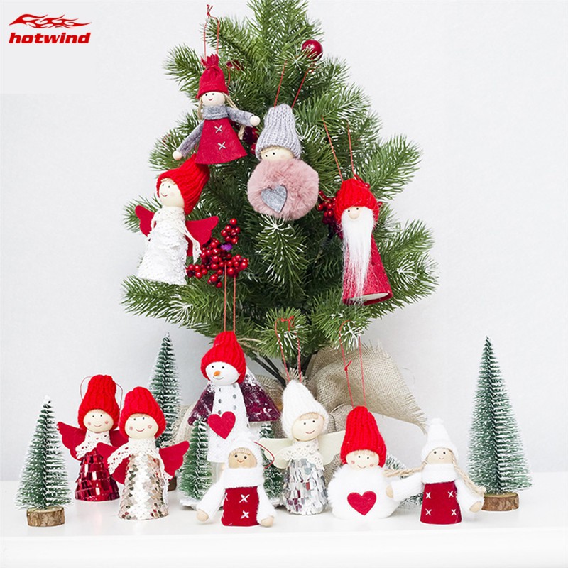 HW Christmas Decorations Mini Sequin Doll Christmas Tree Hanging Ornament Creative Pendants