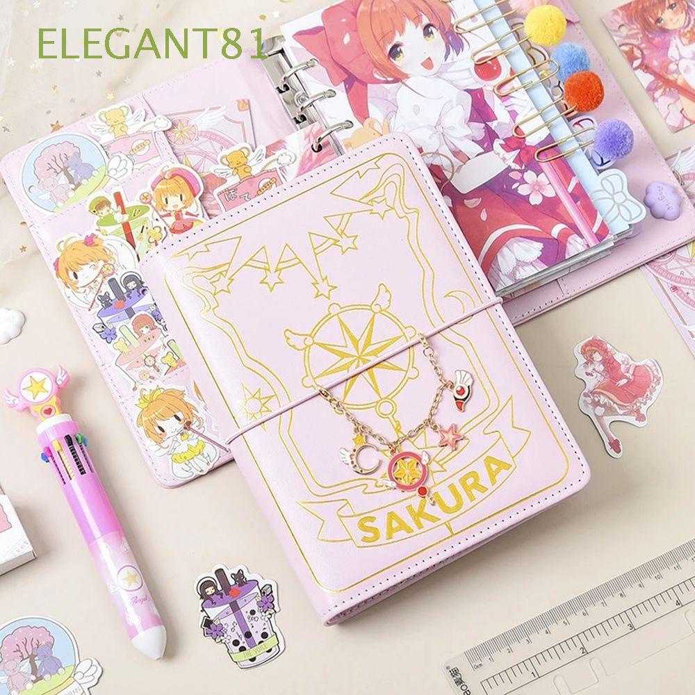 Sổ tay nhật ký bìa hồng họa tiết hoa anh đào ELEGANT81