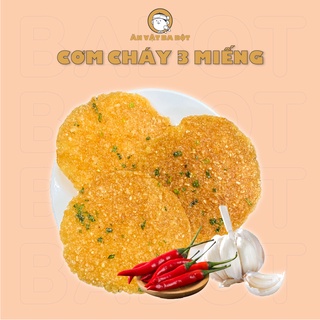 Cơm cháy mắm hành đồ ăn vặt BA BỘT luôn mới, giòn tan bịch 3 miếng