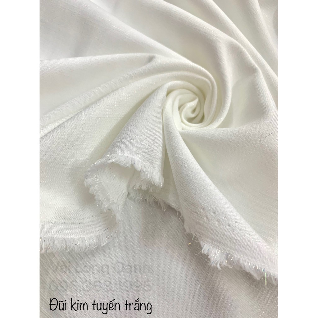 Vải đũi-vải đũi ánh kim 2,5m màu trắng khổ 1,5m sang trọng đẹp thích hợp may váy đầm bộ vest đồ công sở