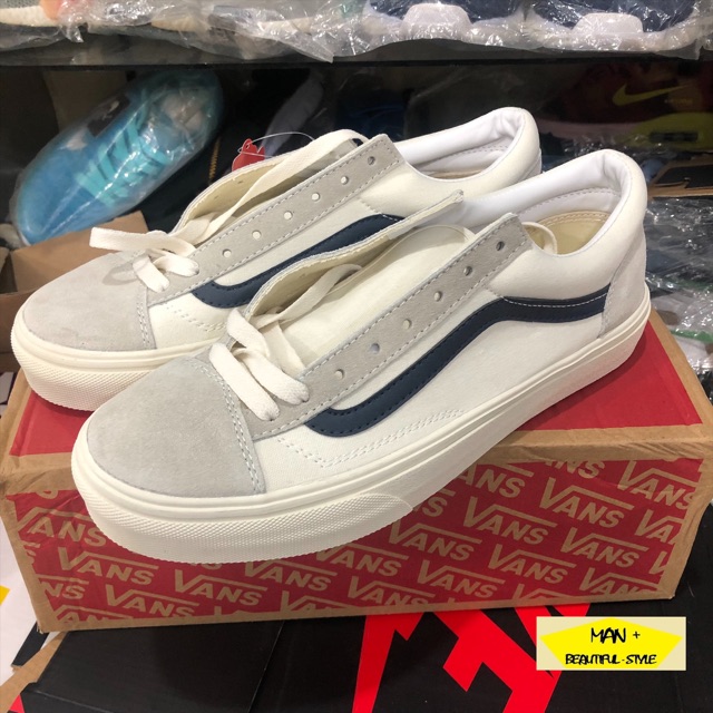 (Ảnh chụp) Giày vans style old skool trắng đục | BigBuy360 - bigbuy360.vn