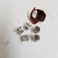 Charm bạc ốp đôi hoa 5 cánh 7mm