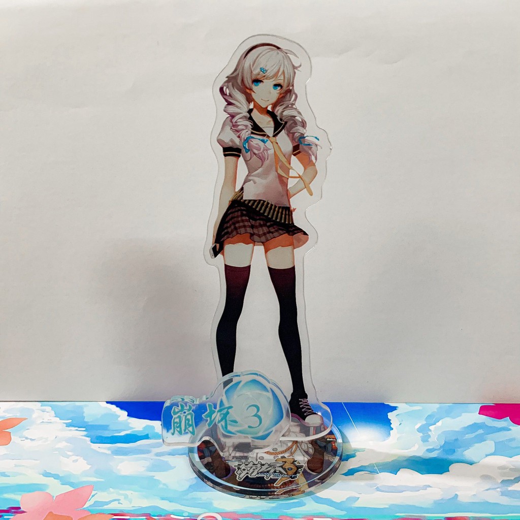 Mô hình standee mica acrylic KIANA HONKAI IMPACT 3 ver ĐỒNG PHỤC anime chibi