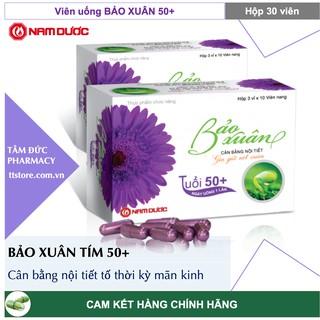 BẢO XUÂN TÍM - BẢO XUÂN TUỔI 50+ [Hộp 30 viên] - Cân bằng nội tiết tố cho phụ nữ mãn kinh