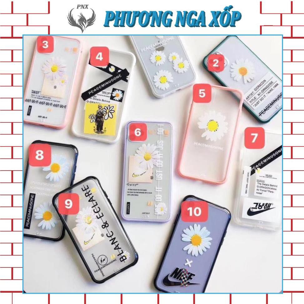 Ốp lưng Iphone - Ốp iphone hoa cúc (Viền Chống Sốc, Lưng Nhám Cứng) ipx, xsmax, ip11, 11promax