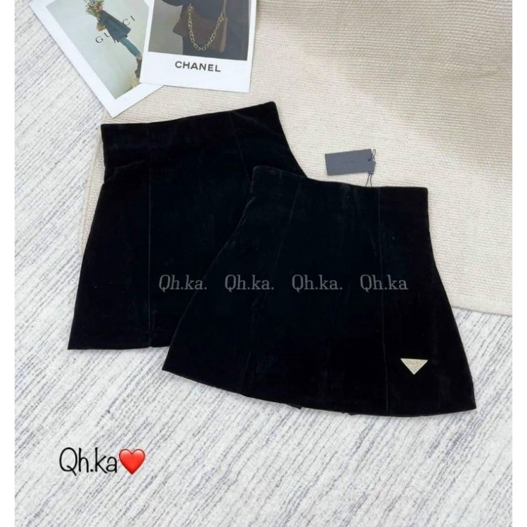 Chân váy nhung tag tam giác hàng QCL1 - AnnaShop
