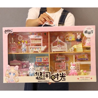 Đồ Chơi Nhà Thỏ Sylvanian Families combo nội thất gia đình thỏ