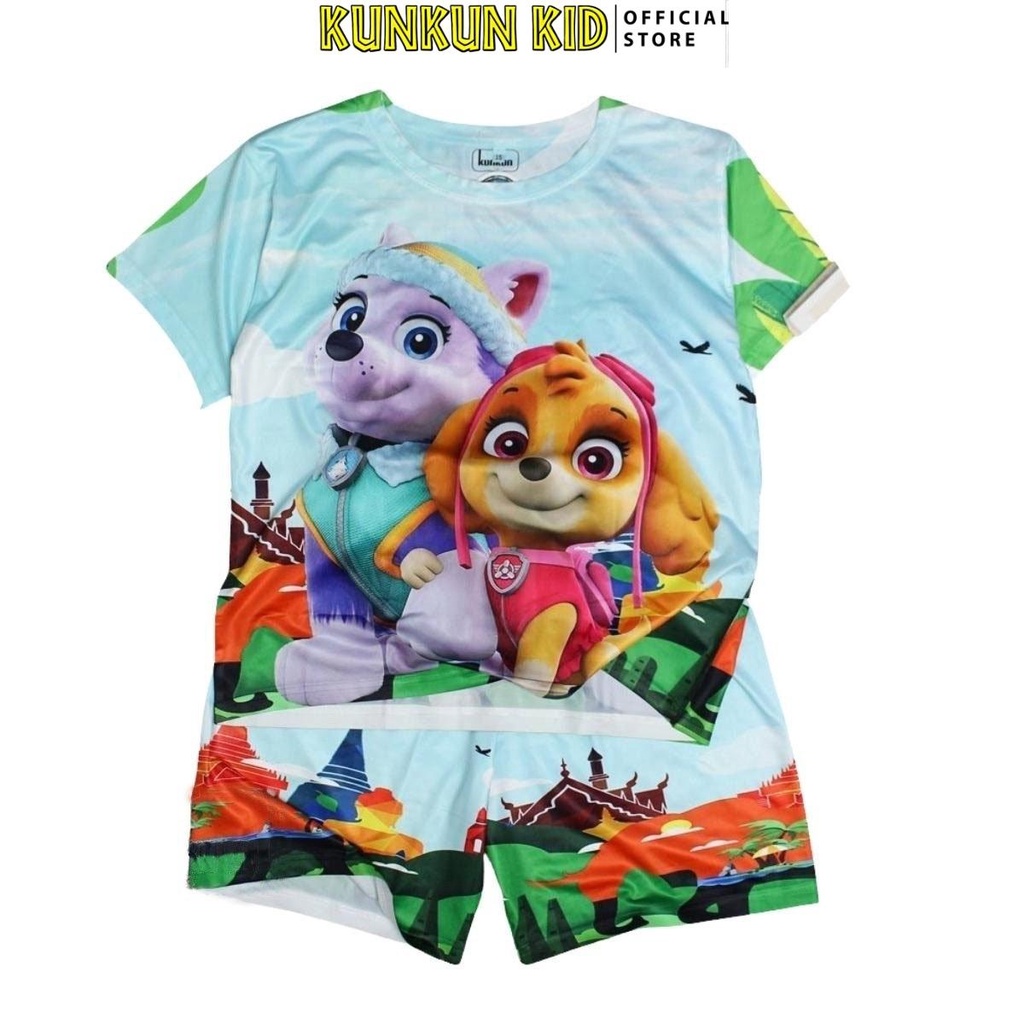 Quần áo bé gái size đại từ 10-40kg chất thun lạnh in 3d hình chó cứu hộ paw patrol Kunkun Kid TP683