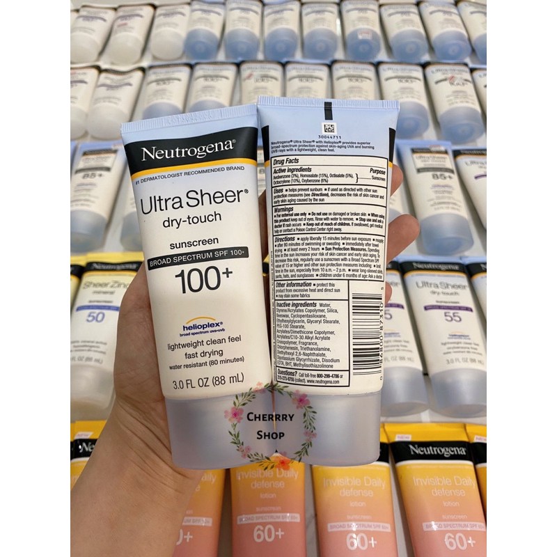 [Thanh Lý] Kem chống nắng dành cho body Neutrogena Ultra Sheer Dry-Touch Sunscreen SPF 100+ (88ml)