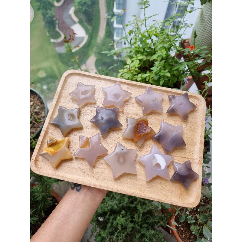 Ngôi sao đá mã não tự nhiên dùng trong reiki - tarot - năng lượng