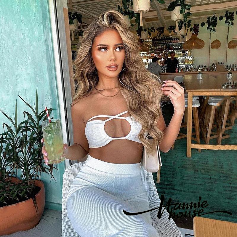 Bộ áo ống phối dây rút + quần dài thời trang cho nữ