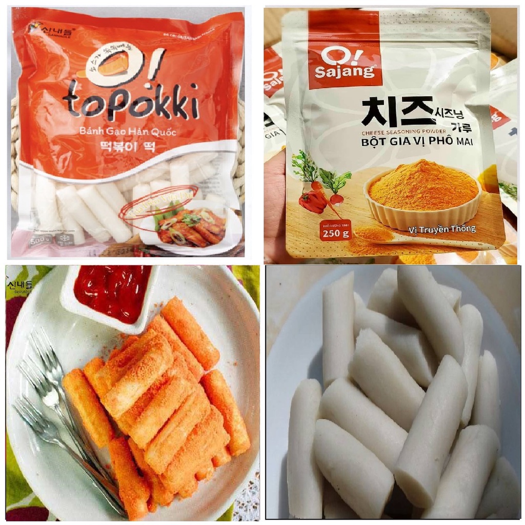 Ăn vặt cho bé siêu tiết kiệm (set bánh gạo hàn quốc + bột phô mai lắc)