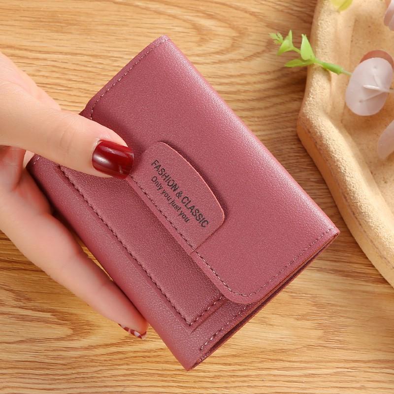 Ví nữ thời trang Hàn Quốc đẹp nhỏ gọn dễ thương bỏ túi giá rẻ nhiều ngăn có dây kéo SATONY VN25