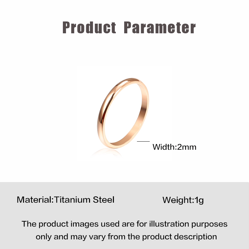 Nhẫn titan mạ vàng hồng 18K thiết kế đơn giản thời trang cho cặp đôi