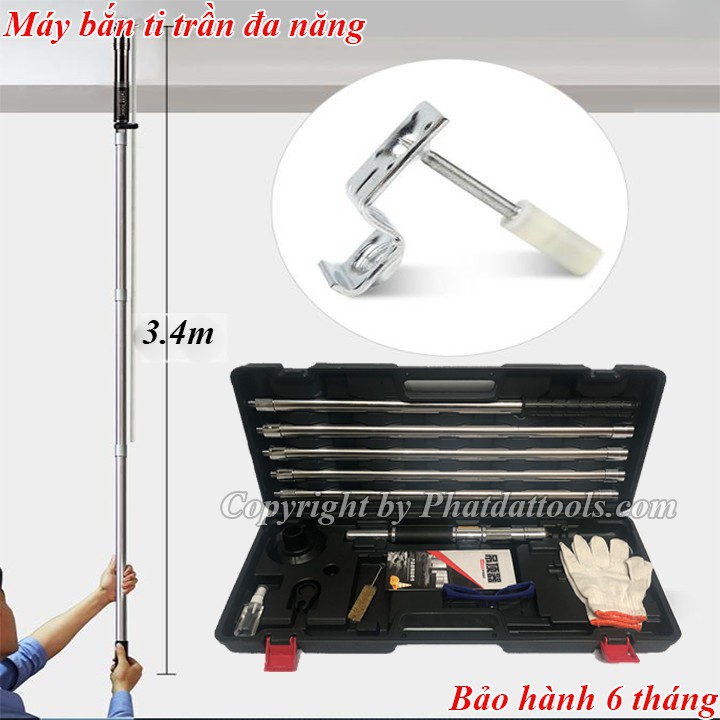 Máy bắn ti ren trần chuyên dụng thi công điện nước,thạch cao,cứu hỏa,thông số,điều hòa-Chất liệu Inox 304 cao cấp