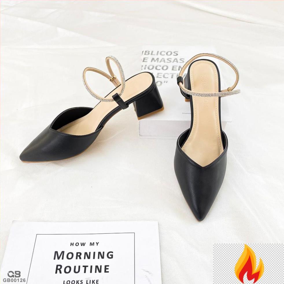 Giày cao gót giayBOM mũi nhọn đế cao 4 cm GB00126 -IH8