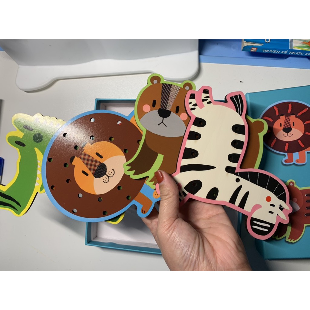 ĐỒ CHƠI GỖ LUỒN DÂY (động vật, hoa quả)