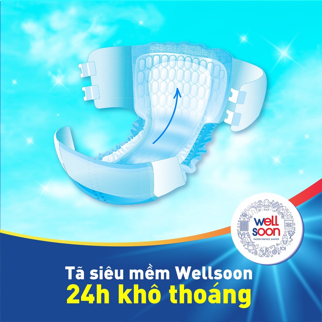 🍀 Tã - Bỉm dán người lớn Well Soon - Size M/ML ( bịch 3/10 miếng )