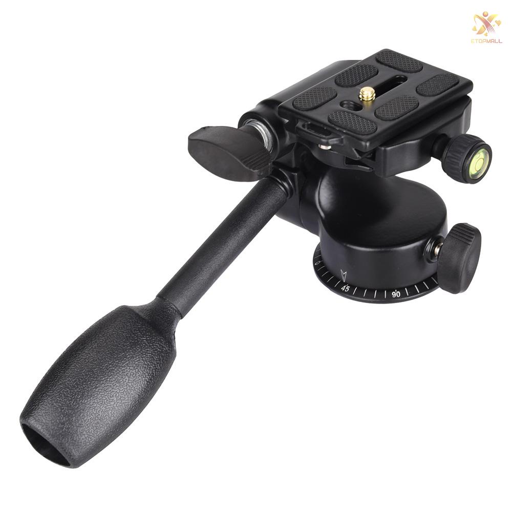 ET Andoer Q08 Video Tripod Ball Head 3-way Fluid Head Rocker Arm with Quick Release Plate for DSLR Camera Tripod Monopod