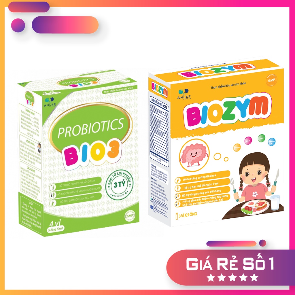 [CHÍNH HÃNG]Bộ đôi ăn ngon, tăng cân_Men Probiotics Bio3 + Biozym Vitamin & Thực phẩm bổ sung