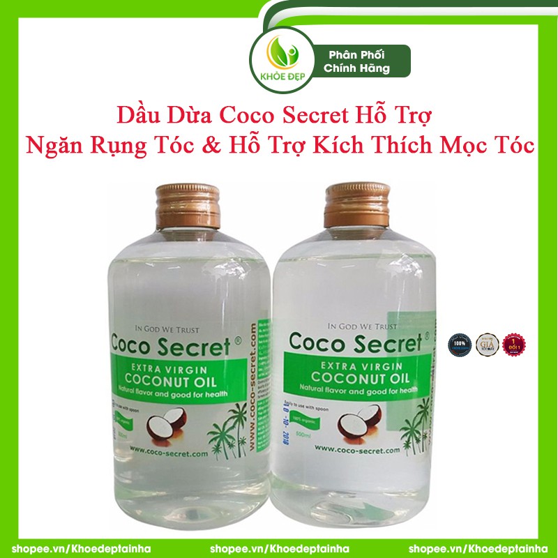 [ CHÍNH HÃNG ] Dầu Dừa Coco Secret Hỗ Trợ Ngăn Rụng Tóc & Hỗ Trợ Kích Thích Mọc Tóc - 500ml