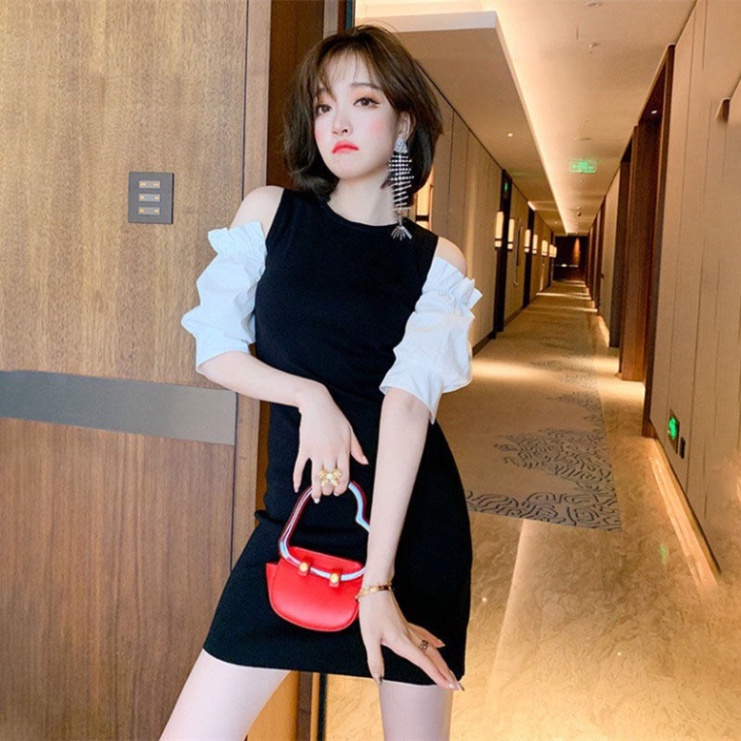 Váy Body Dáng Ngắn Nữ Khoét Vai Hàng Quảng Châu, Đầm Váy Dự Tiệc Ôm Body Sexy Form Chuẩn Quyến Rũ | BigBuy360 - bigbuy360.vn