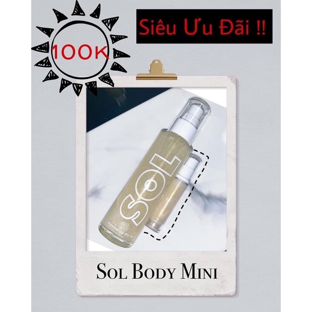 Nhũ Body Sol Body | inb CHỌN MÀU Nhũ khô | Shimmering Dry Oil  | Dầu Bóng Platinum Warm Gold Bronze Soft Gold