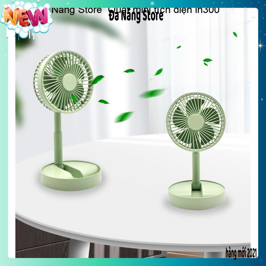 Freeship Quạt tích điện mini- Quạt tích điện gấp gọn- Quạt mini cầm tay để bàn siêu mát pin dùng 2-4h IH300