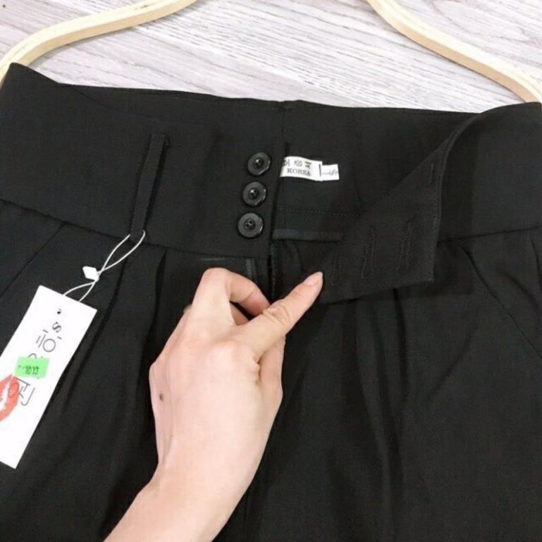 Quần Tây Nữ Cạp Cao Bản To Phối 3 khuy Cực Xinh chất xuất hàn cao cấp siêu đẹp