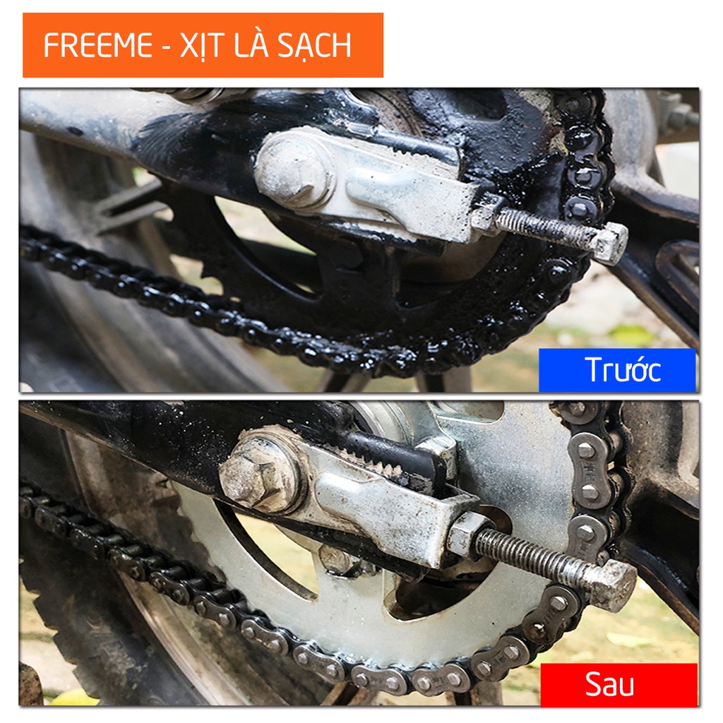 Dung dịch tẩy rửa lốc máy Freeme, rửa sên, tẩy rửa dầu nhớt - Nhập khẩu Hàn Quốc 500ml TDN