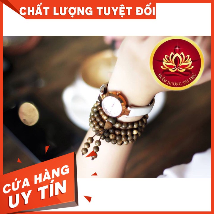 Vòng Tay Chuỗi Hạt Trầm Hương 108 Hạt , Size 6 MM, Mùi Thơm Tự Nhiên.