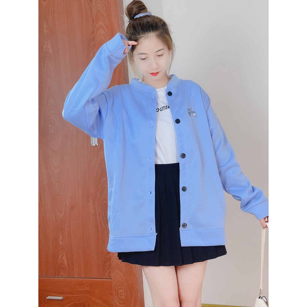 Áo khoác cardigan nữ thêu hình cún dễ thương phong cách Hàn Quốc - 4YOUNG FASHION