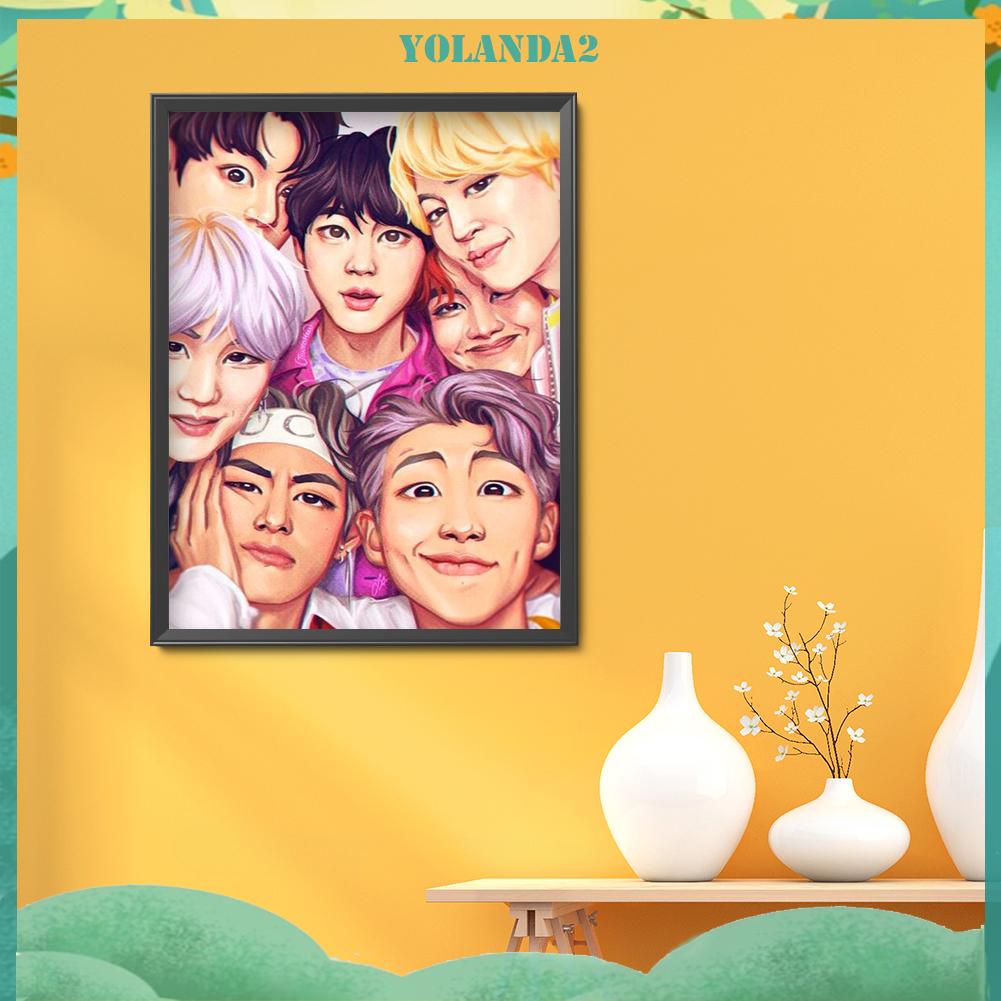 Bộ Tranh Đính Đá Đính Đá Tự Làm Hình Bé Trai Phong Cách Hàn Quốc
