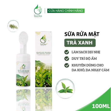 Sữa rửa mặt hoa cúc giúp da sạch thoáng, mềm mịn, trắng da 100ml Suziko