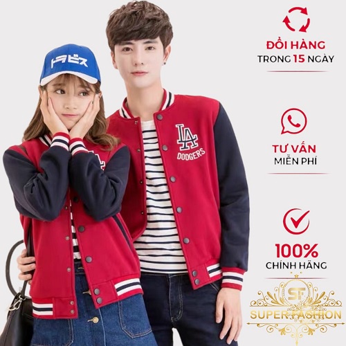Áo Khoác Bomber Super Fashion Nam Nữ Nỉ Dày Đẹp Thiêu Chữ LA Hot Trend