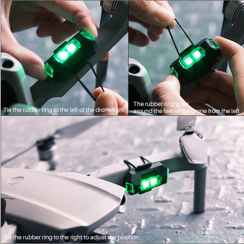 Drone Mini Chống Va Chạm Có Đèn Led 3 / 7 Màu Thông Dụng Cho Xe Máy