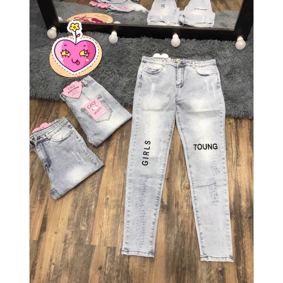 [FREESHIP 99K TOÀN QUỐC] Quần Baggy Jeans Nữ Hoạ Tiết Chữ Cao Cấp OHS522