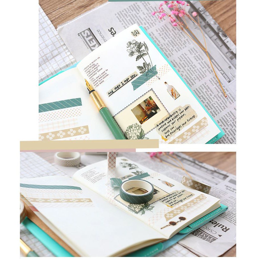 Set 5 Cuộn Băng Dính Washi Dùng Trang Trí E82