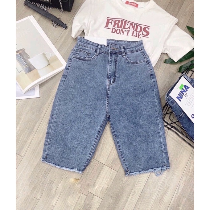[Bigsize 32-36] Quần Jean Ngố Trơn Co Giãn Mạnh - Tôn Dáng - Lưng Cao Trên Rốn.