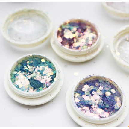 Set nhũ kim cương kim tuyến Vảy Cá 8 Hũ - Nhũ vẩy cá