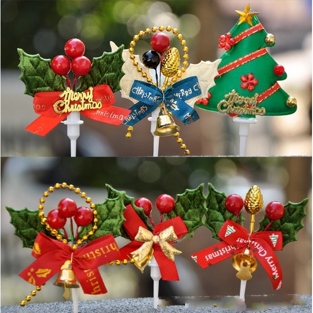 Vòng nguyệt quế mini, hoa treo Noel trang trí bánh, cây thông Giáng sinh tiểu cảnh, terrarium, DIY