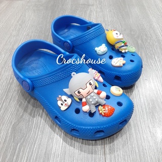 Dép sục classic trẻ em kèm combo jibbitz siêu to, sục cross bé trai bé gái dạng đúc chống trơn - Crocshouse